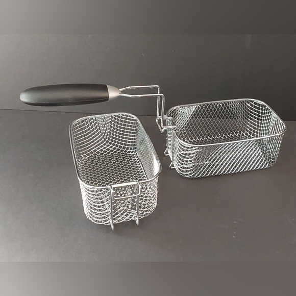 ChefStyle Stainless Fry Baskets (2) w/ Handle / NEW - Picture 1 of 5
